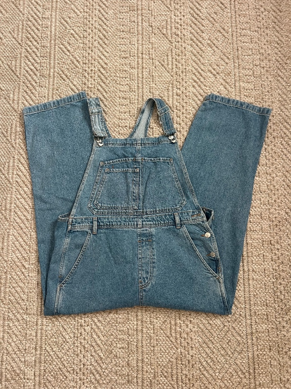 Topshop Moto Denim Overalls Size 8 Medium Wash